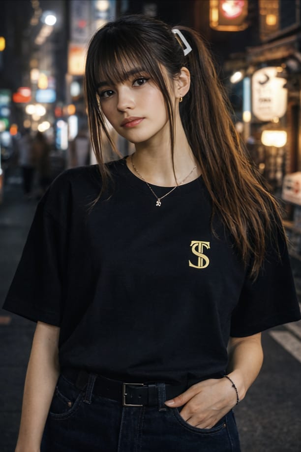 Tee Shed Neon Tokyo Oversized T-Shirt – Black Edition