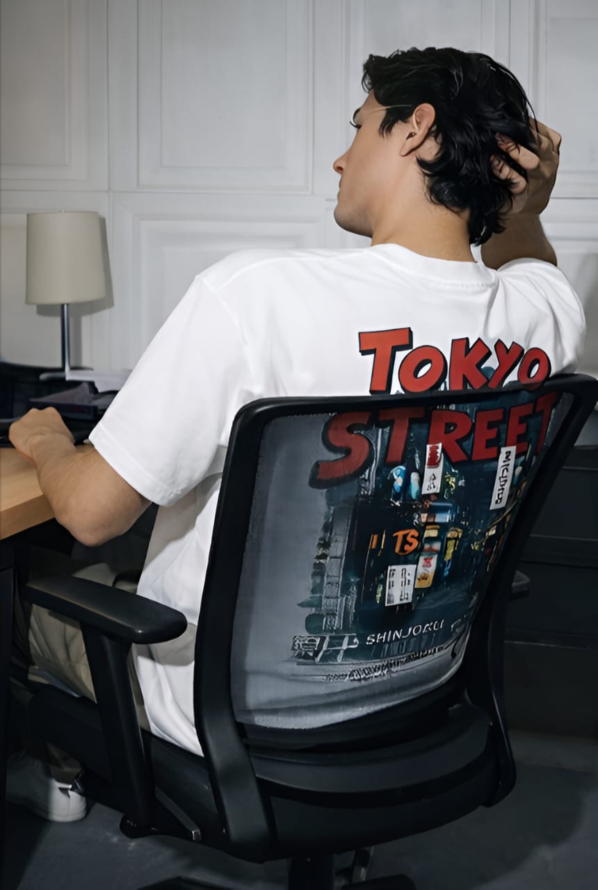 Tokyo Street Back Graphic T-Shirt – 230 GSM Premium Cotton | Urban Oversized Fit