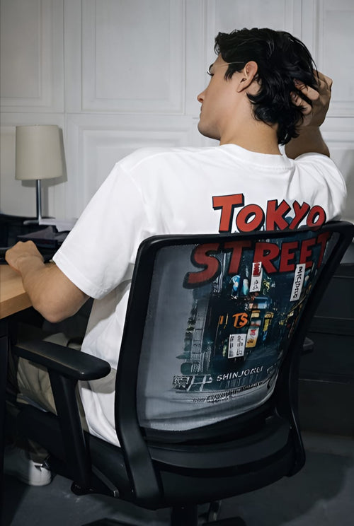 Tokyo Street Back Graphic T-Shirt – 230 GSM Premium Cotton | Urban Oversized Fit