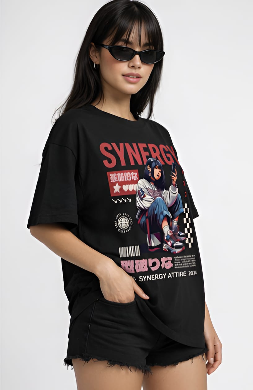 SYNERGY Attire Anime Print Tee – Premium Oversized Fit