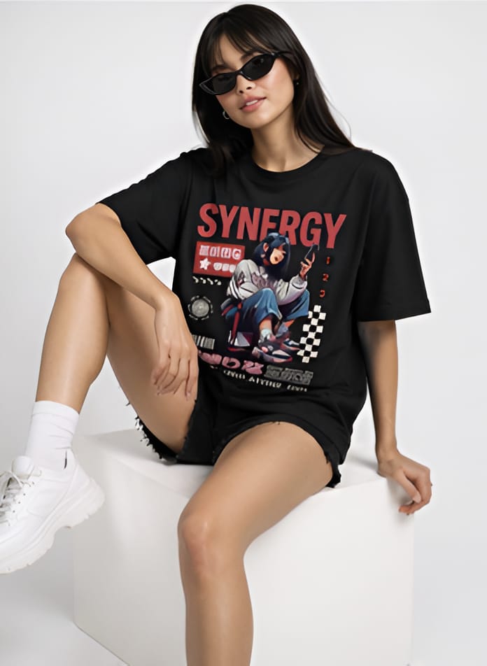 SYNERGY Attire Anime Print Tee – Premium Oversized Fit