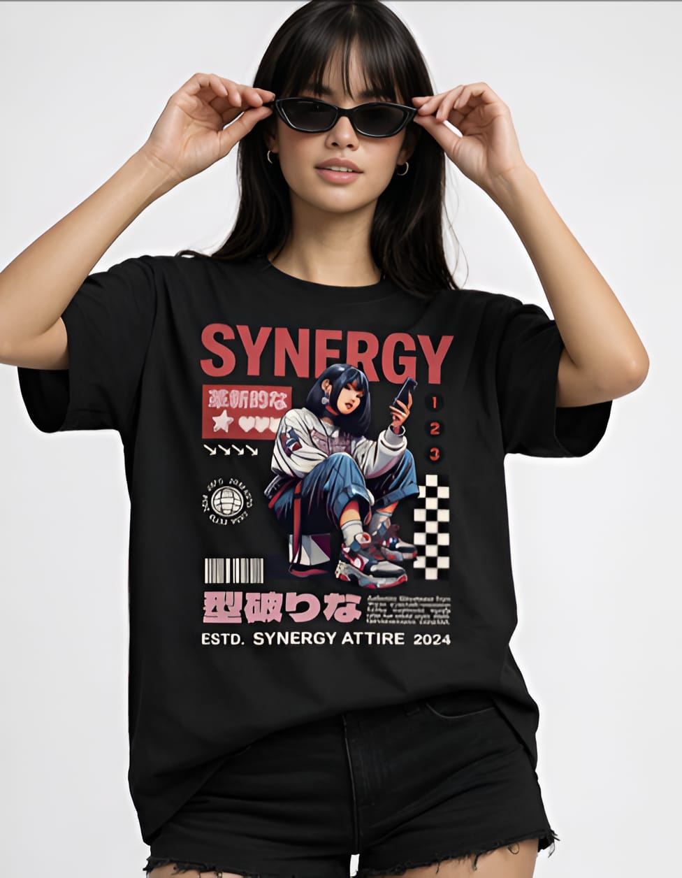 SYNERGY Attire Anime Print Tee – Premium Oversized Fit
